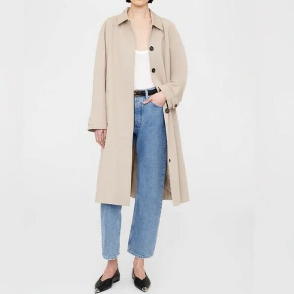 Anine Bing Jackets & Blazers - Anine Bing Randy Oversized Trench Coat in Beige Size Medium with Marker Spots
